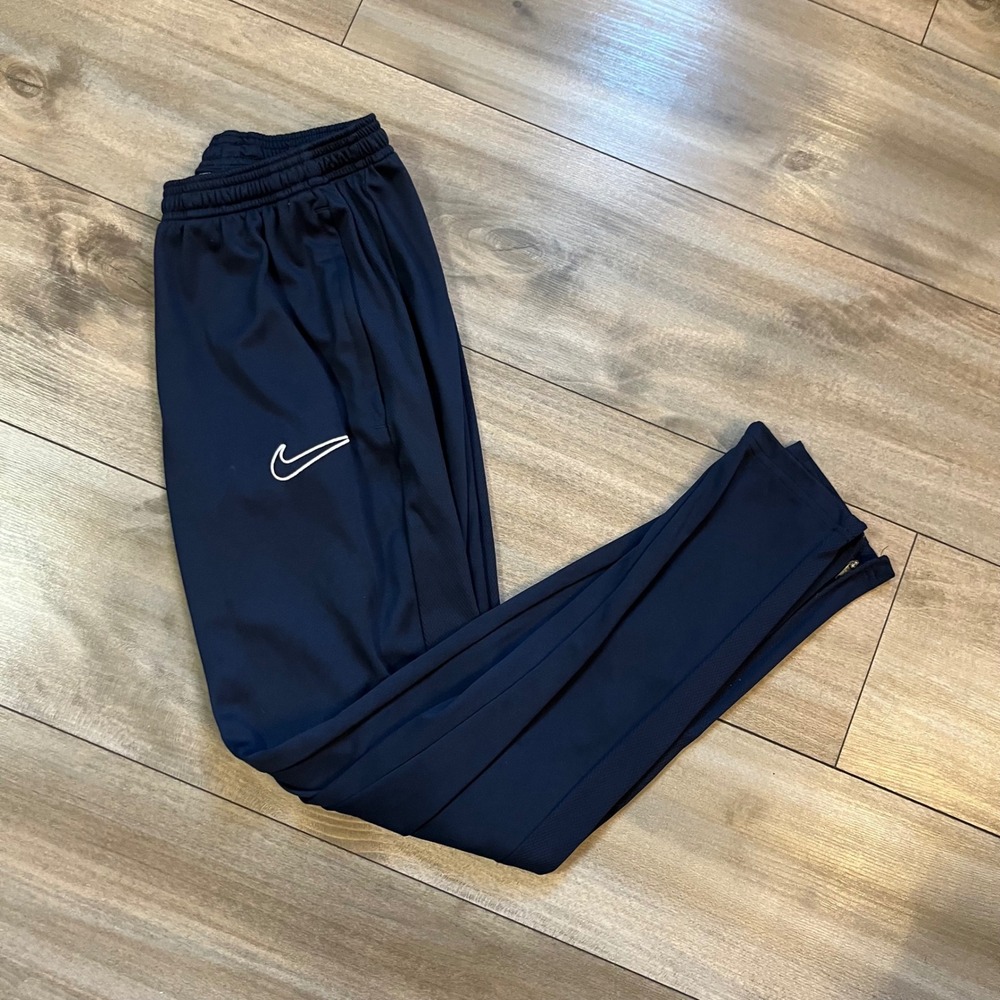 Nike Dri-FIT Mens Navy Blue Tapered Soccer Training Track Pants Size Medium B-34